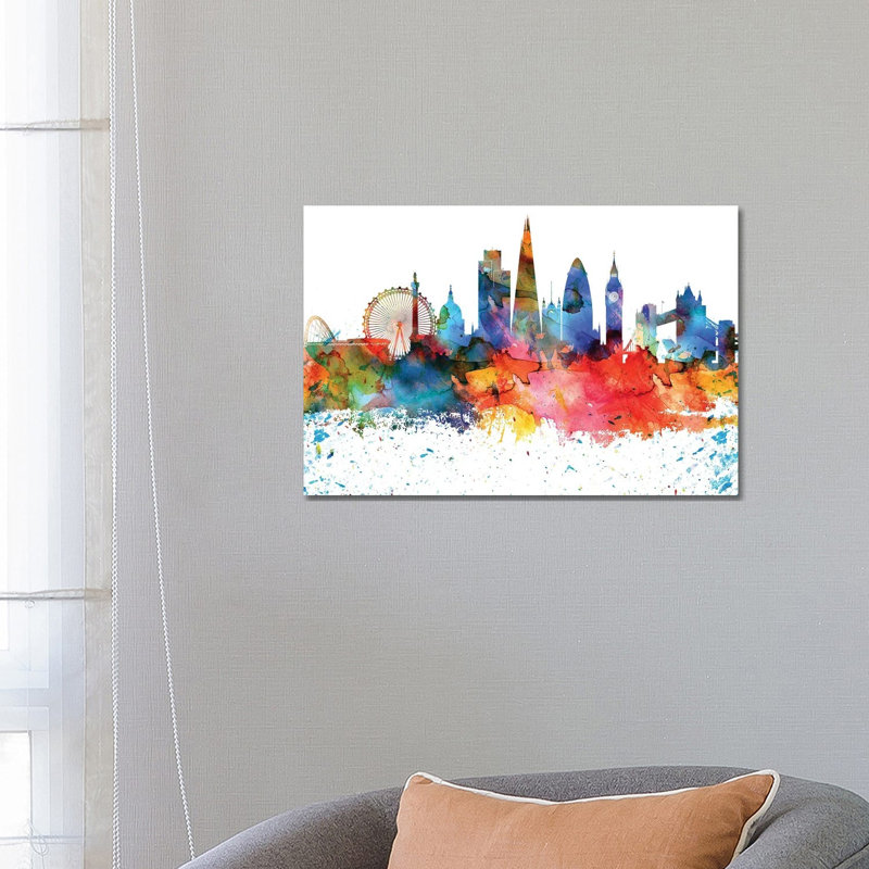 London Skyline - Wrapped Canvas Painting, 66.04 cm H x 45.72 cm W x 1.91 cm D