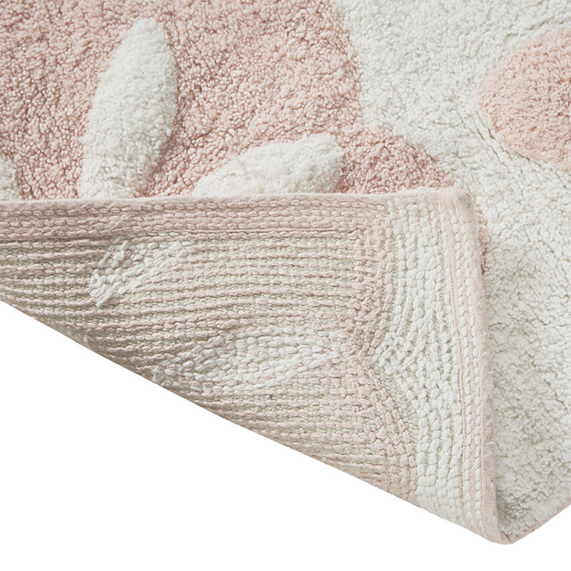 Medallion Cotton Tufted Bath Rug, Pink