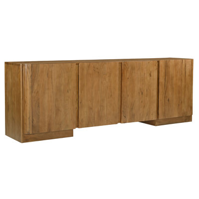 Buffet 4 portes Percy en bois d'acacia massif brun clair acacia moderne