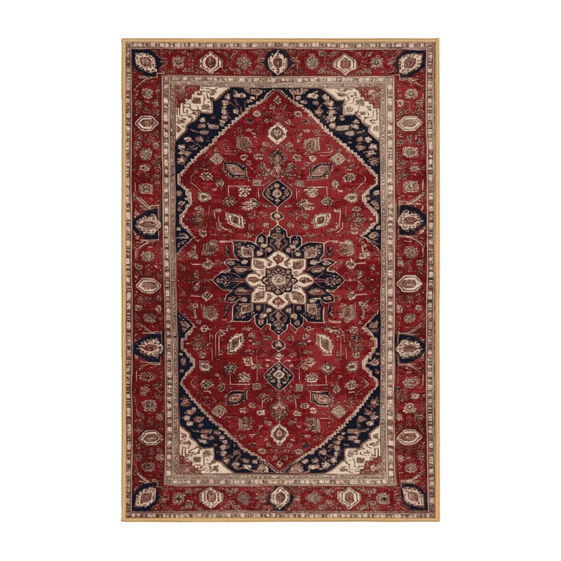 Machine Washable Persian Brown Area Rug, Rectangle 8' x 10'