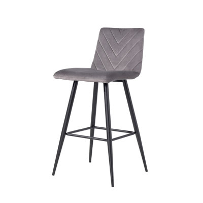 Holt Retro Bar Stool - Blue Velvet