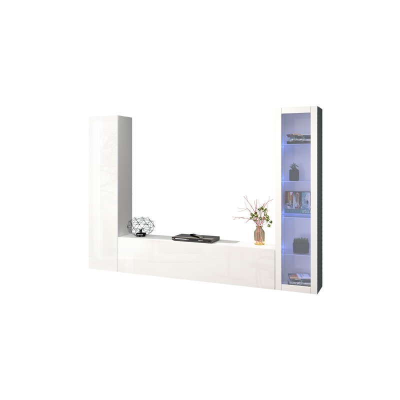Maruska Unfinished Floating Entertainment Centre for TVs up to 70", White Glossy