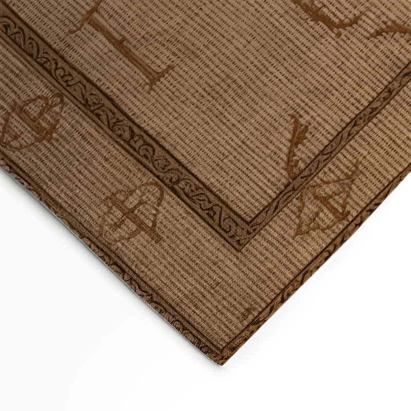 Tapis d'intérieur et d'extérieur brun français, Rectangle 9 pi x 12 pi