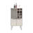 Bar Cabinet 43.1" H, with 2 Doors, 9 Shelves, and 1 Glass Panel, White Washed Oak
