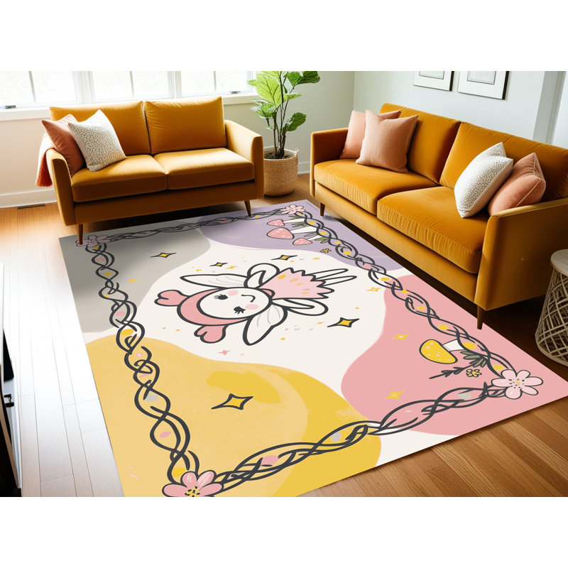 Tapis fantaisie East Urban Home, Rectangle de 5 pi x 8 pi