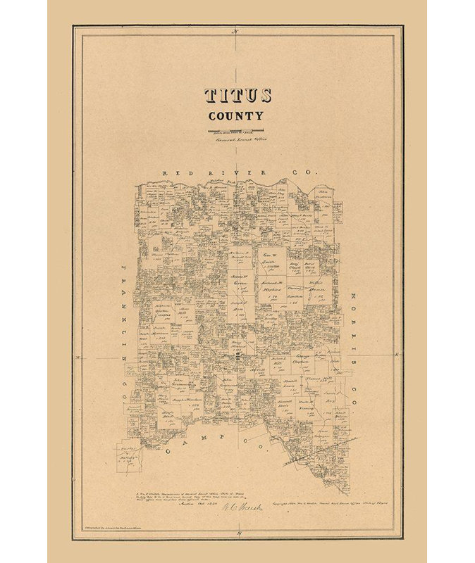 «17 Stories Walsh Gallery», art sur toile titré: Titus County Texas, Walsh 1880, H 48 po x l 34 po