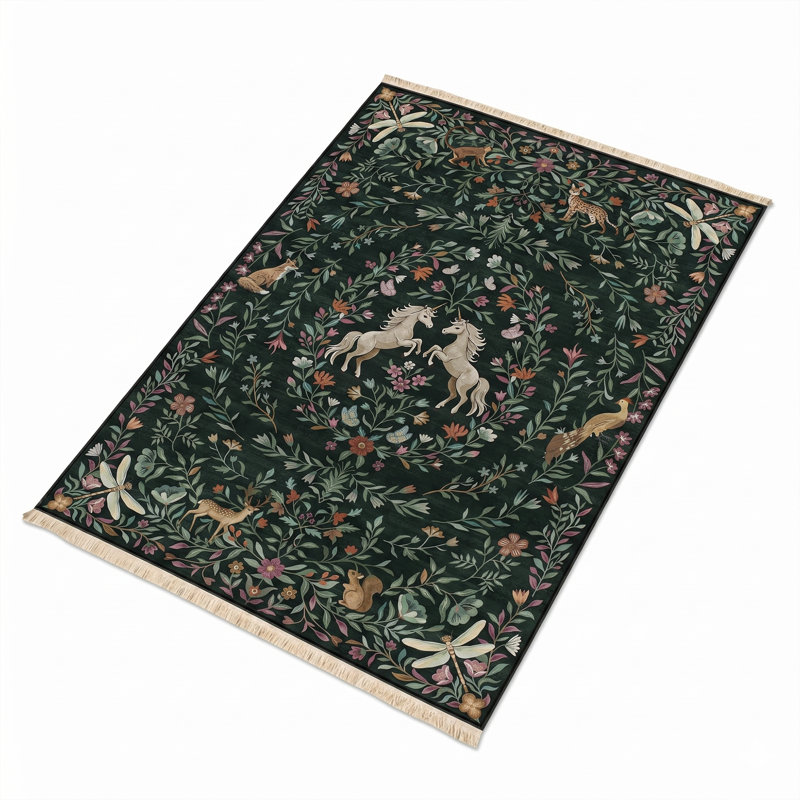 Tapis 7 pi x 10 pi Enchanted Unicorn Tapisserie
