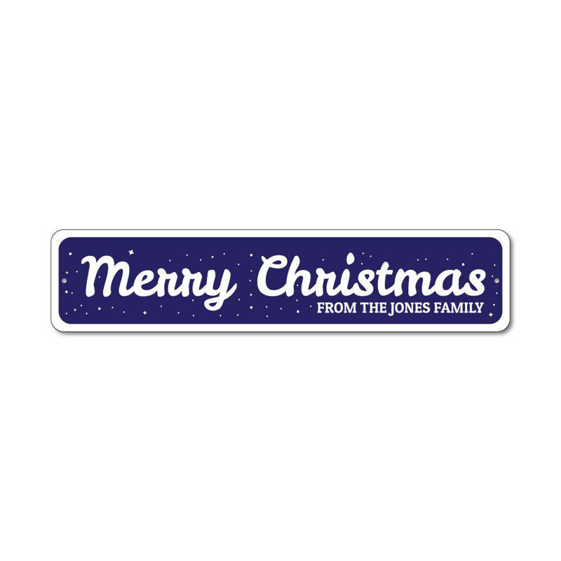 Enseigne enneigée de Noël en aluminium, H 4 po x l 18 po x P 0,04 po