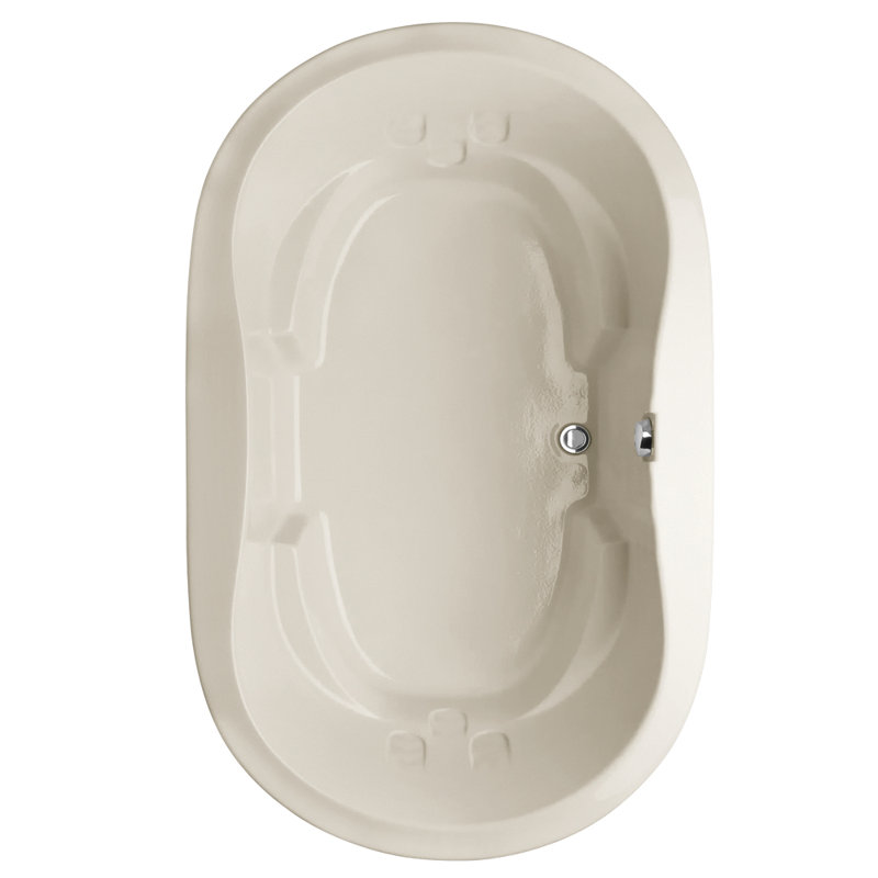 Savannah 74'' L Soaking Bathtub, Biscuit, Polished Nickel