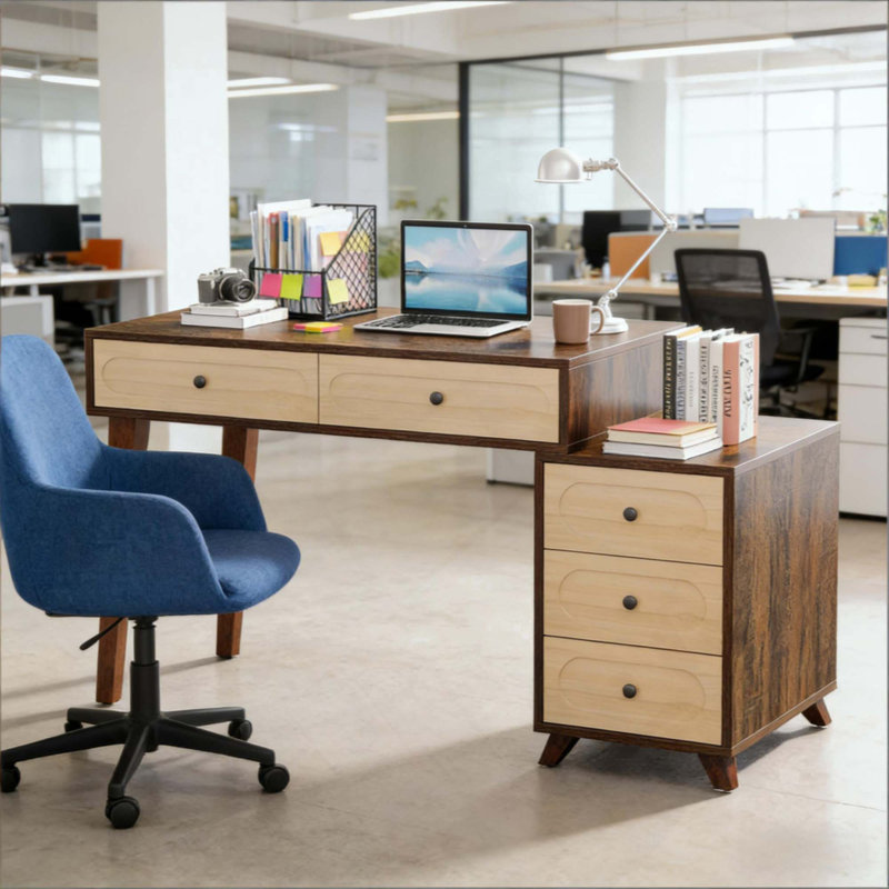 Writing Table With Drawers, Computer Desk, Computer Desk