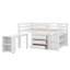 Lit mezzanine bas 3 tiroirs Anne avec commode, bureau et tablettes par Three Posts Baby & Kids-879192457-933203883