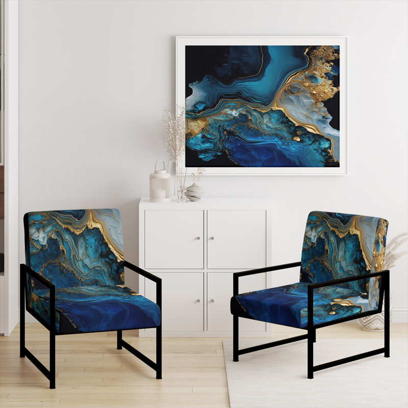 Crillon - Fauteuil d'appoint rembourré en marbre, Noir, noir, noir, noir