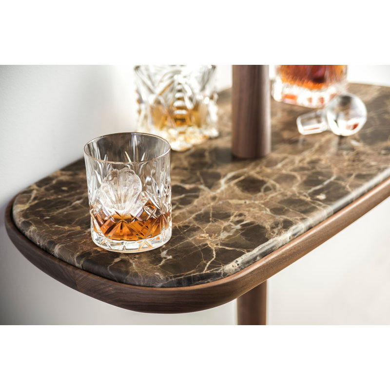 26.3379'' Solid Wood Mini Bar, Walnut