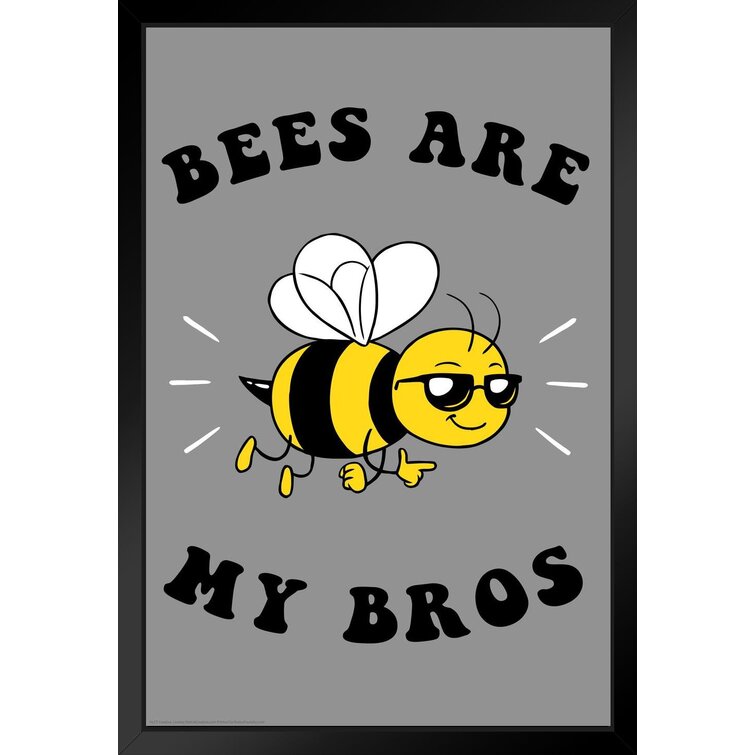 Trinx Bees Are My Bros Funny Retro Insect Wall Art Bumble Bee