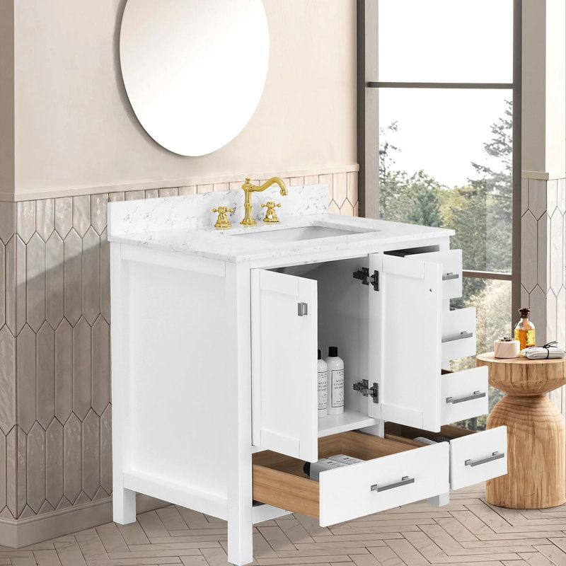Meuble-lavabo moderne autoportant, White/Silver