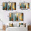 «Kintsugi Retro Glam Vintage Gold On Turquoise» - 3 pièces-1101107143-1101107136