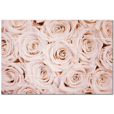 Panneau décoratif en céramique 12 po x 12 po Flowers Photo Flowers