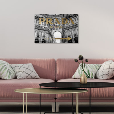 " Milan Galleria Roadsign Noir Gold "