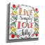 Toile épique Graffiti «Love Simply Color» par Elizabeth Caldwell, 12 po x 12 po-345226478