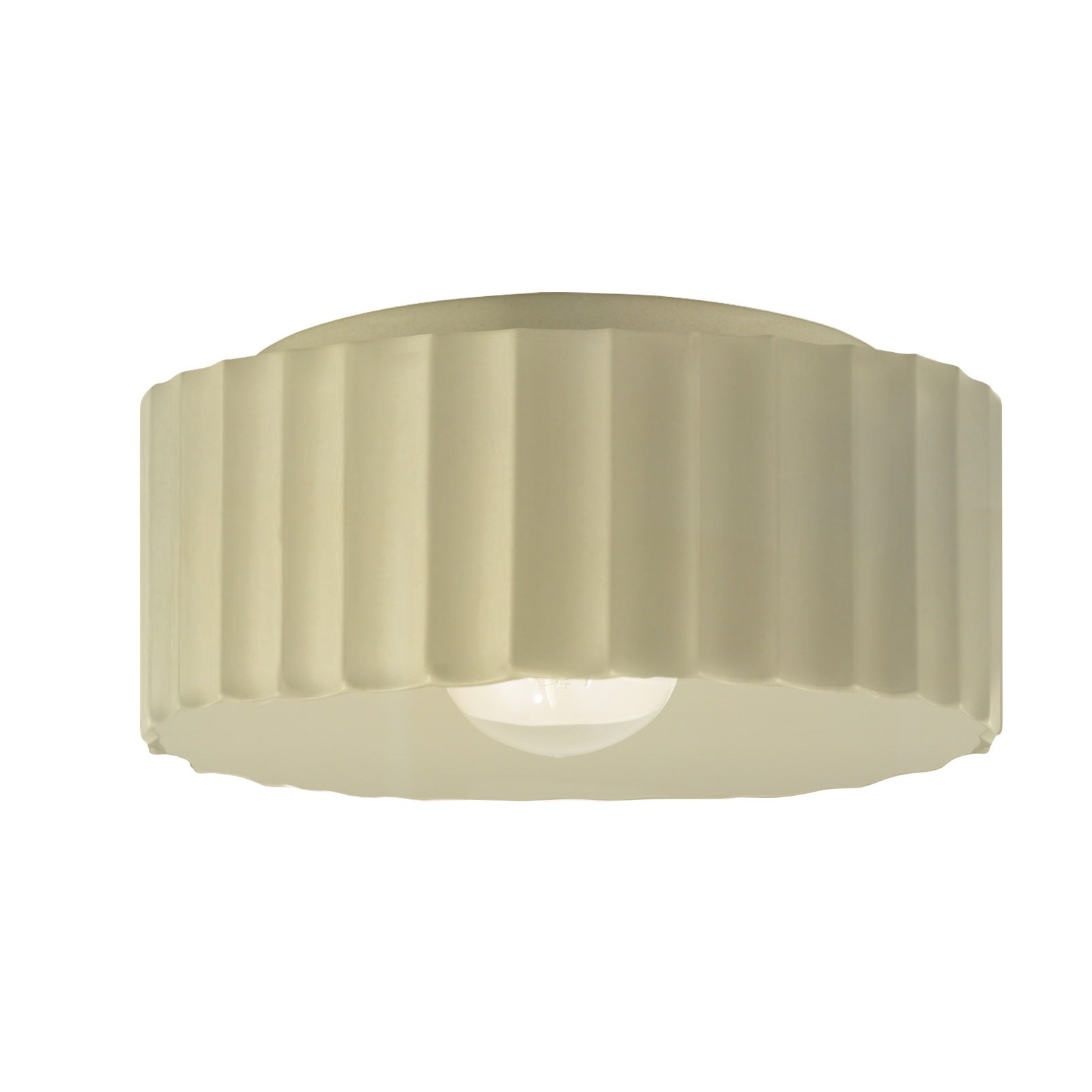 Colgate Single Light Ceramic Flush Mount, Gloss Vanilla, 6.5" H x 13" W x 13" D