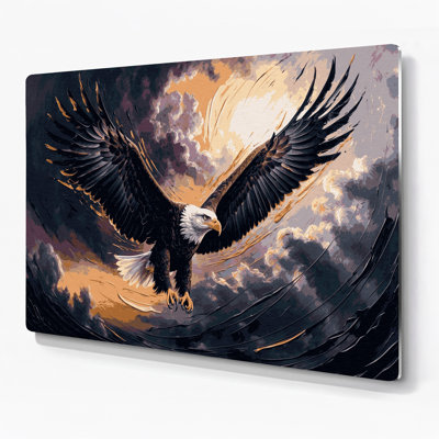Birds Bald Eagle Gray Metal Wall Art