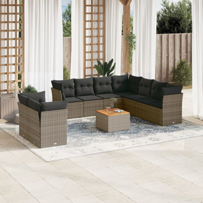 Ensemble de canapé de jardin Vidaxl gris