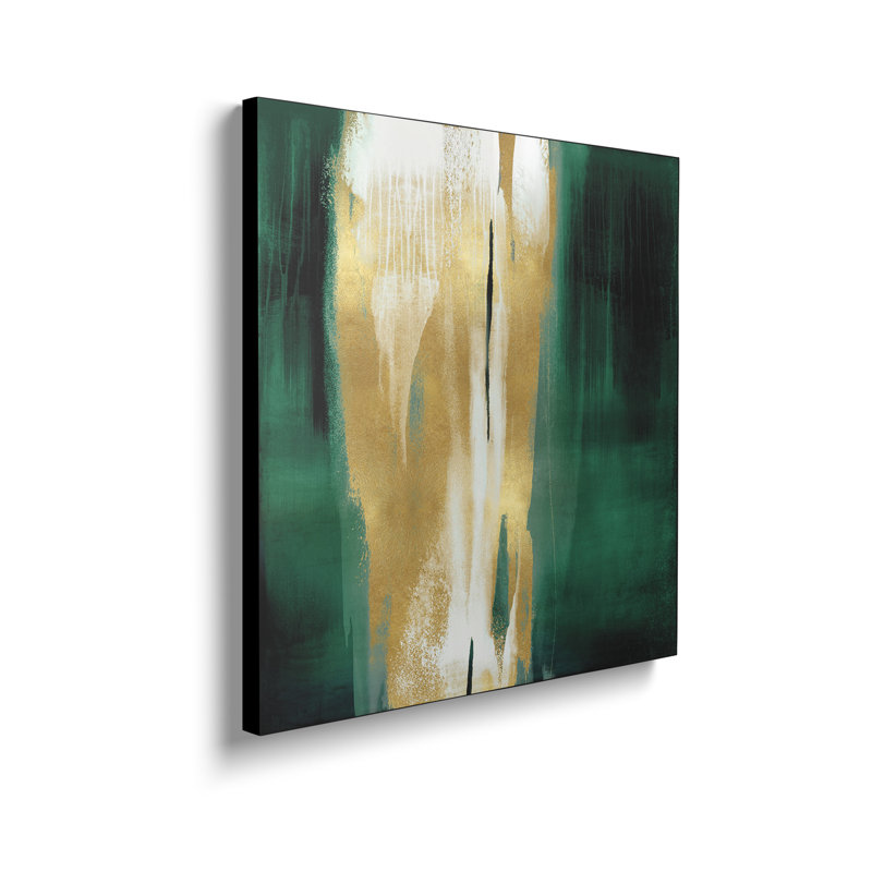 Reproduction d'art sur toile Steemplix - Free Fall Emerald with Gold I par Christine Wright