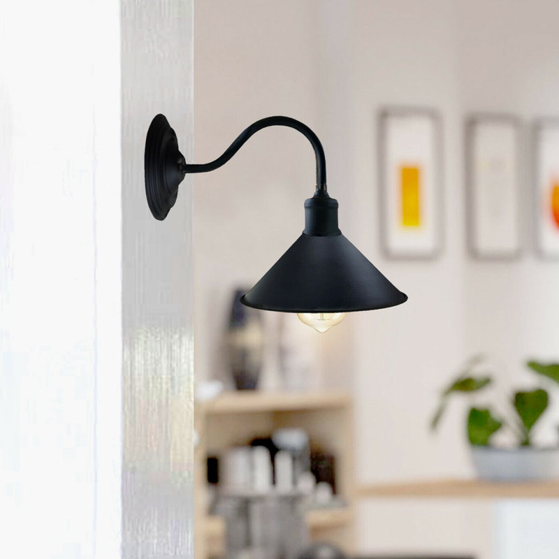 Clementina Armed Sconce, Black, No