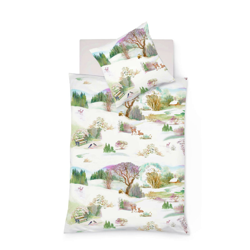 Green Duvet Cover Set, 155 x 220cm - 1 Pillowcase (80 x 80 cm)