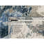 Tapis oriental noué à la main 3 pi 1 po x 5 pi en laine et soie à motif abstrait bleu et ivoire 6431A19490DB487F97DA0B1E4E421940