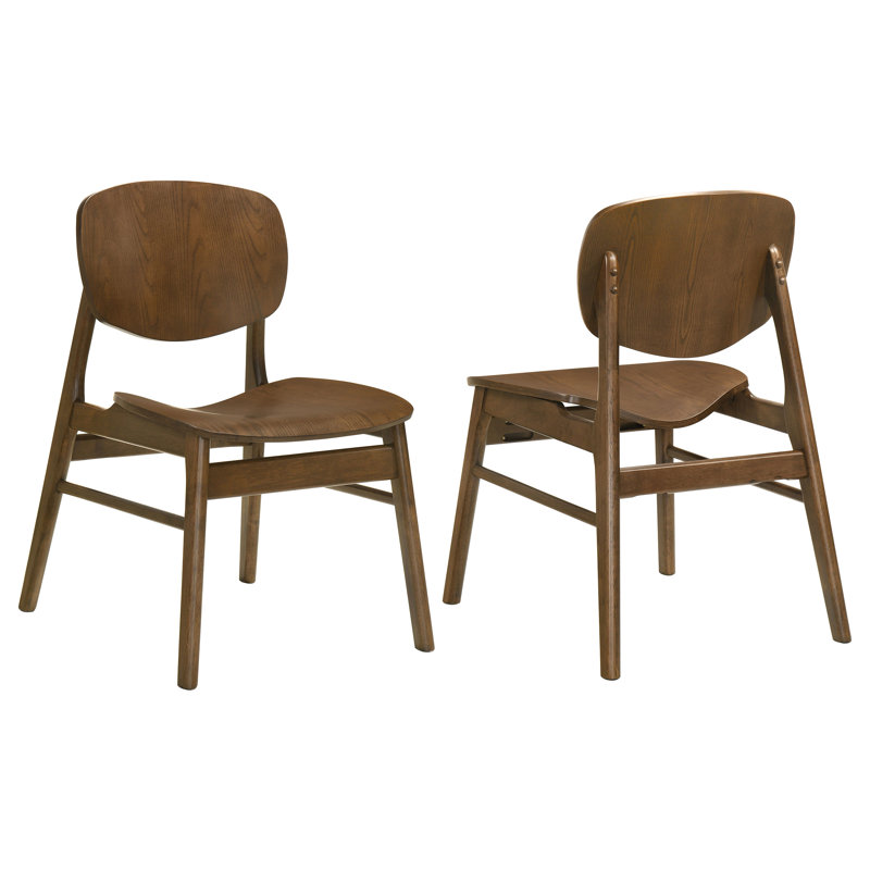 Chaise de salle à manger en bois brun foncé Warnack (ensemble de 2)