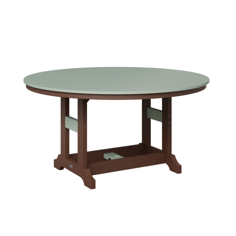 Garden Classic Outdoor Round Bar Table, Seashell, Weatherwood