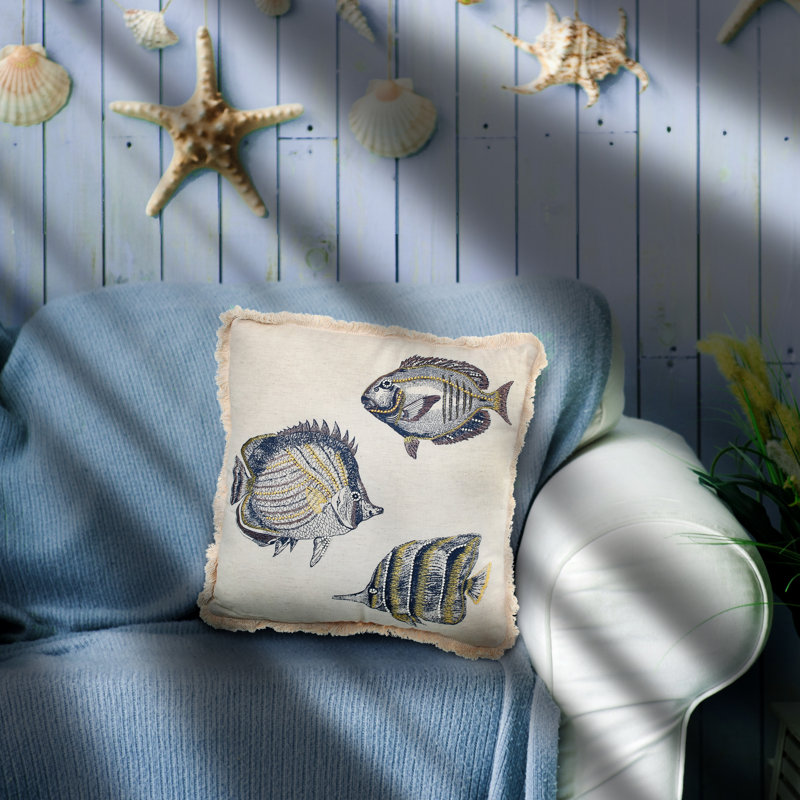 Embroidered Cotton Throw Pillow