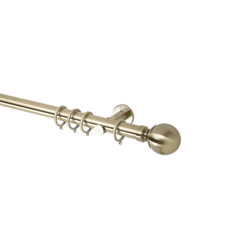 Single Curtain Pole, Brass, 3.5 cm H x 120 cm W