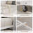  Daybed with Trundle and LED Light, Twin Size Bed Frame with Upholstered Headboard and Charging Station, Metal Frame Sofa Day Bed for Living Room, Bedroom and Guest Room, White-1108451416