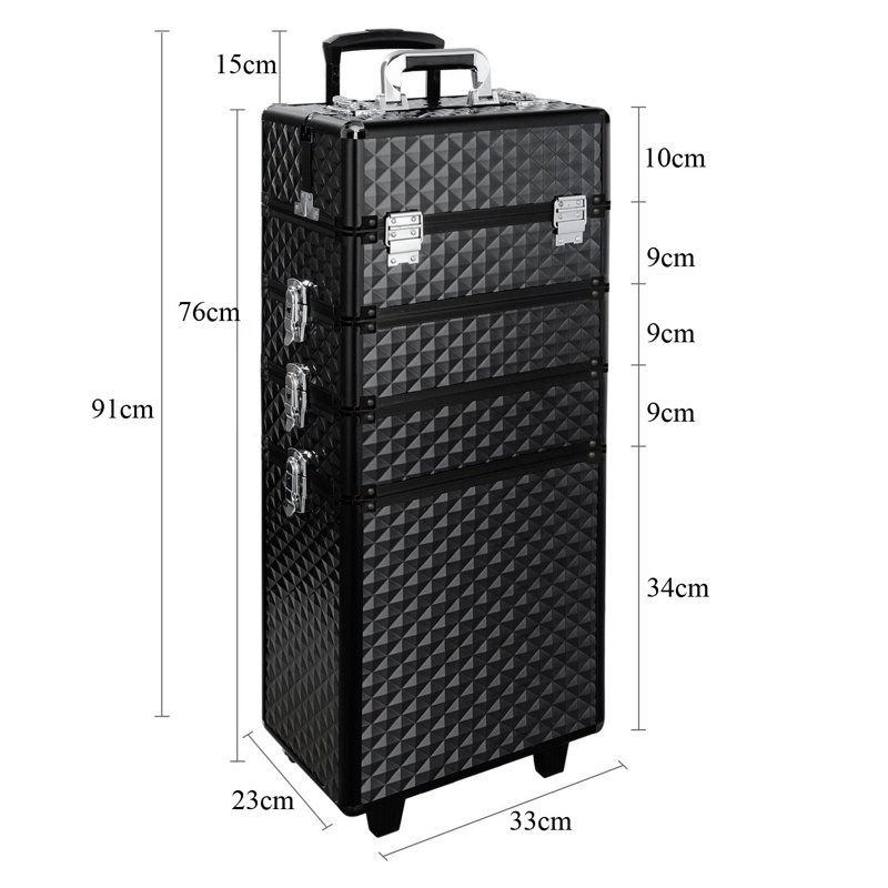 Aluminium Alloy Travel Case + Portable, Black