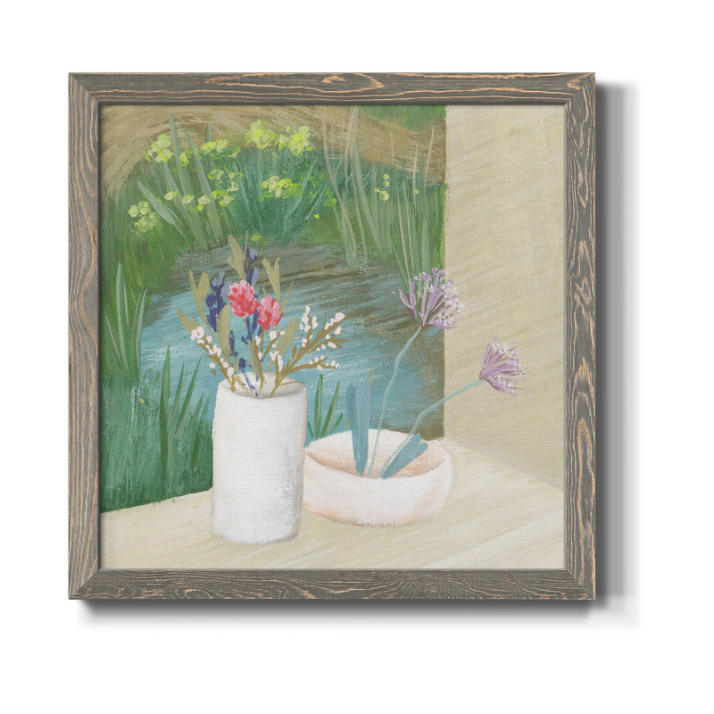 Window Plants III - Toile encadrée de qualité supérieure - prête à être accrochée, H 27,5 po x l 27,5 po x P 1,5 po