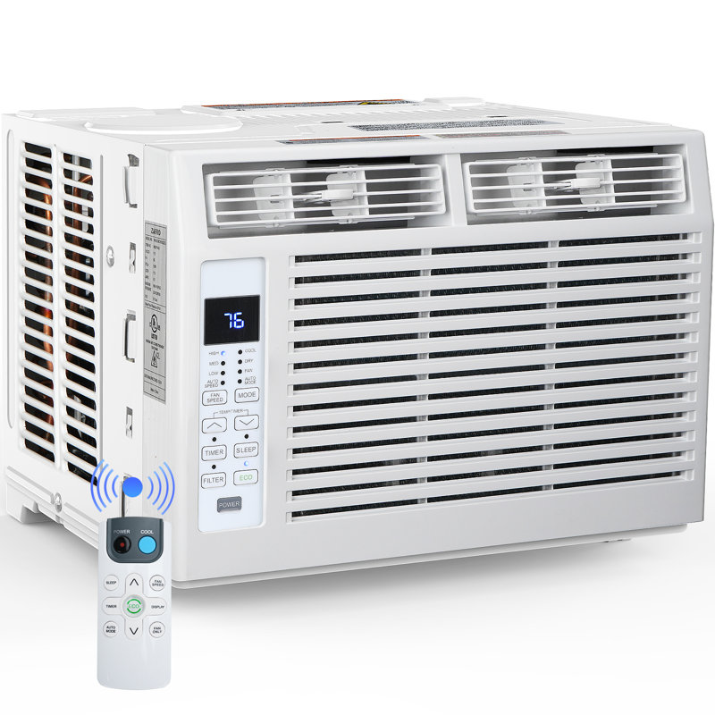  Climatiseur de fenêtre de 5 000 BTU, mode silencieux, déshumidificateur et ECO, télécommande, pour chambre à coucher, salon, bureau