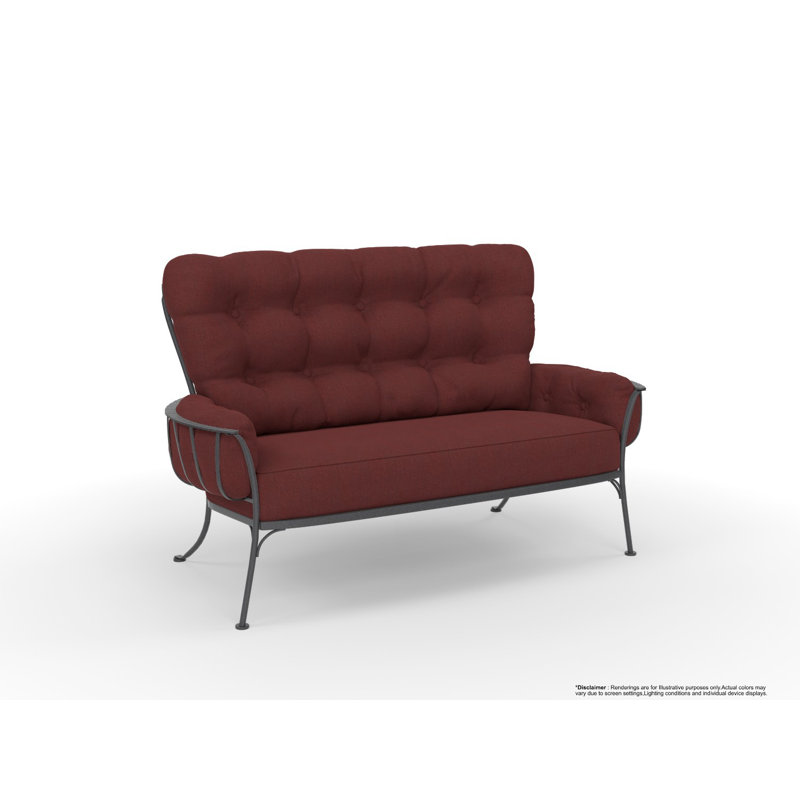 Monterra Outdoor 2 - Seat Loveseat, Trax Burgundy, Graphite