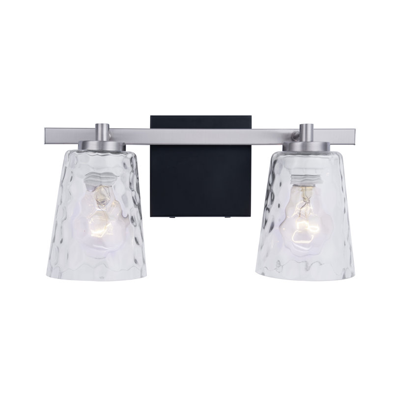 Aimili Modern 2-Light Vanity Light, Nickel/Black
