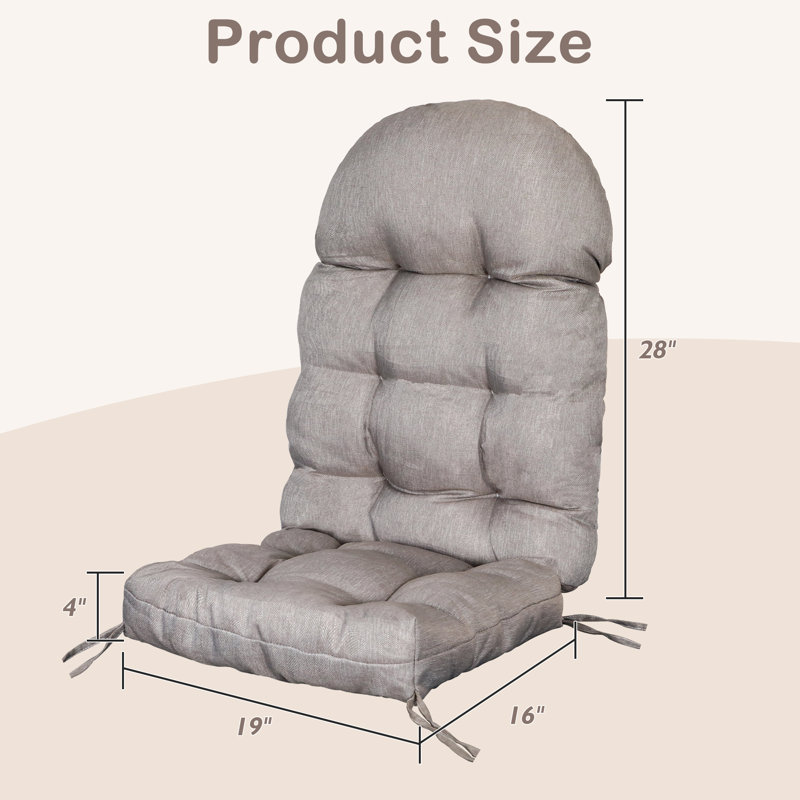 Coussin de siège et de dossier Adirondack pour l'extérieur, 4 pièces, Beige, Ensemble de 4, Polypropylène / oléfine
