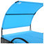 U_STYLE Chaise longue d'extérieur en acier avec dossier réglable à 5 niveaux, chaise longue de patio en PEHD pour piscine et jardin