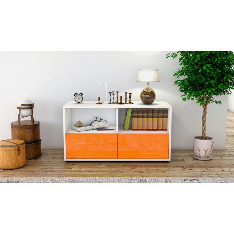 Oak Park 92cm Sideboard, White/Orange