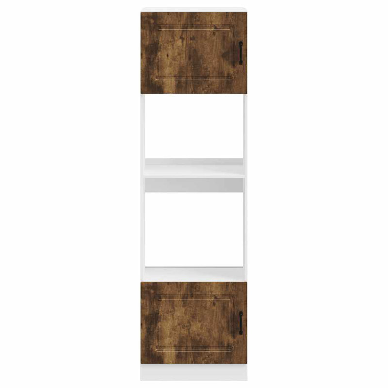 Oven Cabinets 2 Pcs Lucca Engineered Wood, Smoked Oak