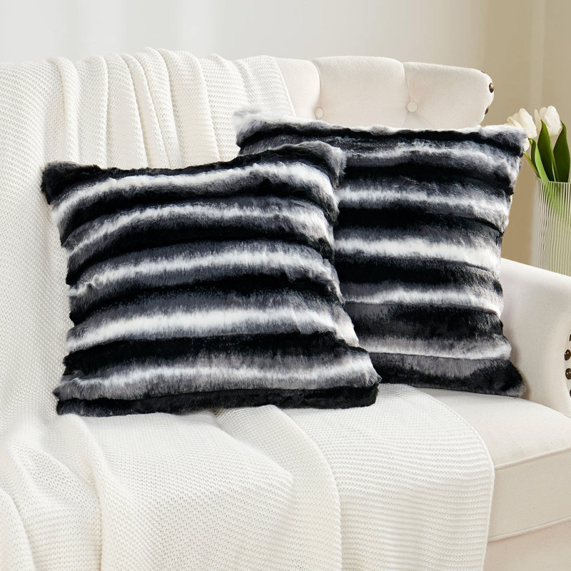 Indoor / Outdoor Striped Square Cushion Cover