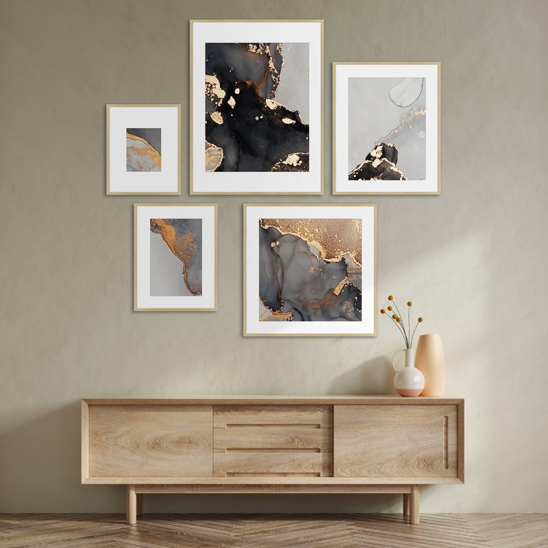 Capullo Wood Picture Frame - Set of 5 with Mat, White Maple