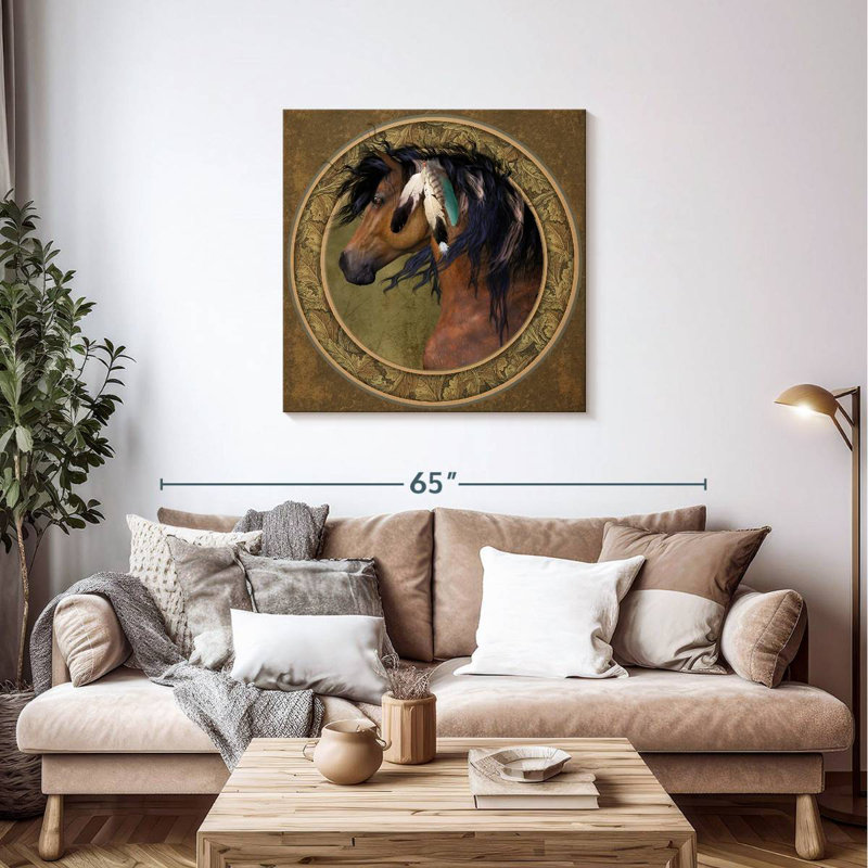 Cheval indien Brampt, H 36 po x l 36 po