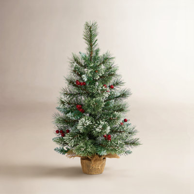 Snow Tipped Pine and Berry Artificial Christmas Tree