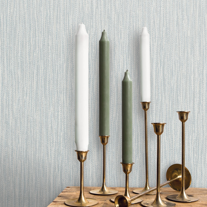 Moriah Faux Grasscloth 10.06m x 52.07cm Semi-Gloss Paste the Wall Wallpaper Roll, Light Blue