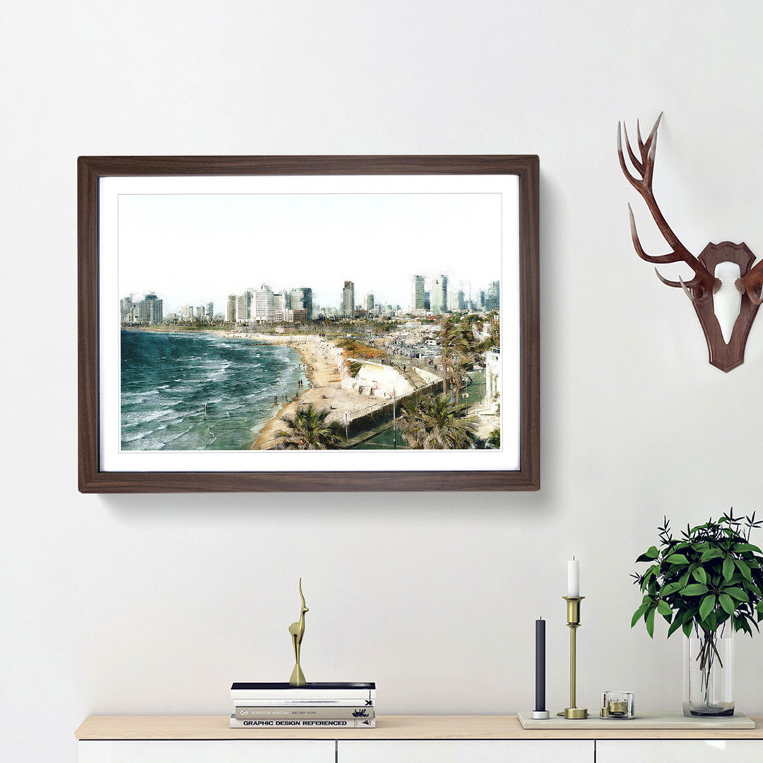 Tel Aviv Israel Skyline - Picture Frame Painting Print